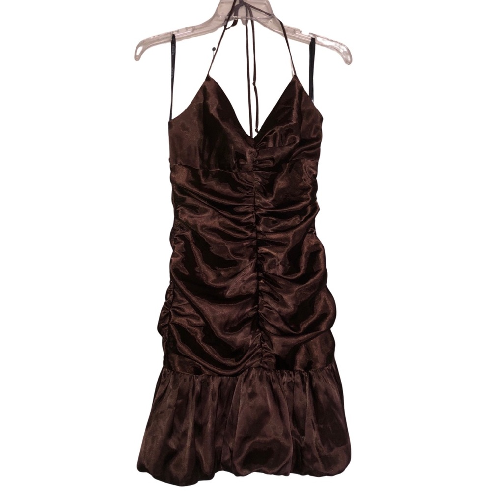 Y2K goth Roberta Bridal Vintage famous rare cocktail brown dress 3/4